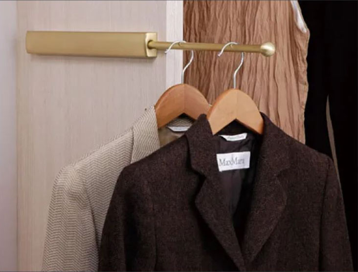 Coats are hanging in Closet