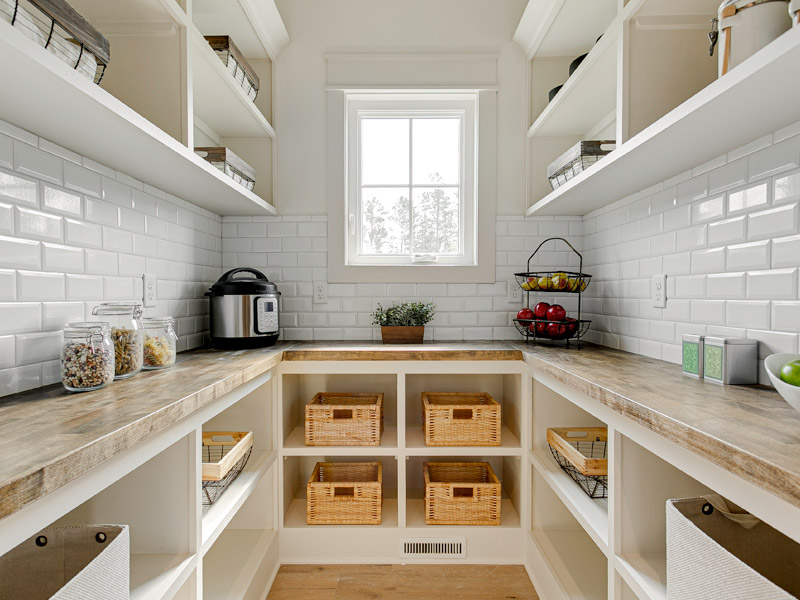 beautifully organized walk in pantry