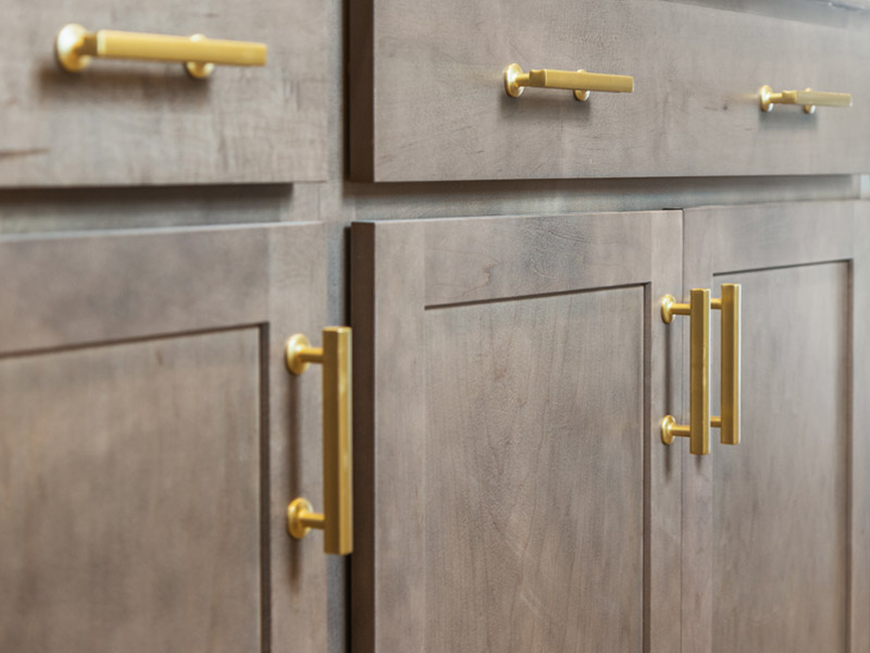 close up of cabinet pulls